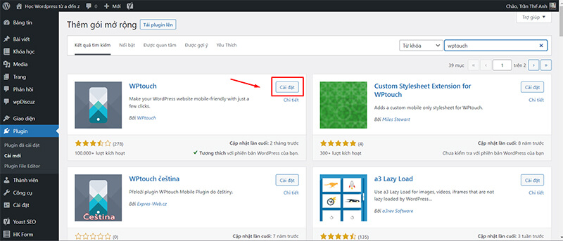 Hướng dẫn tạo giao diện mobile cho WordPress bằng WP Touch