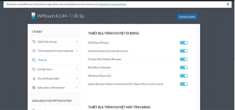 cách sử dụng wptouch