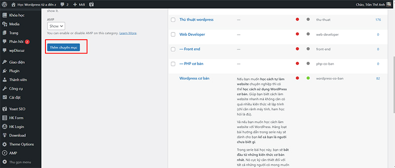 cách thêm category
