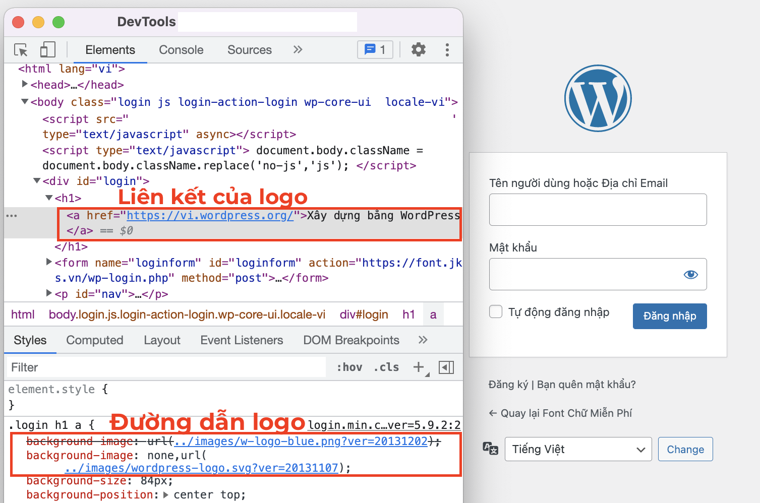 Logo mặc định của WordPress