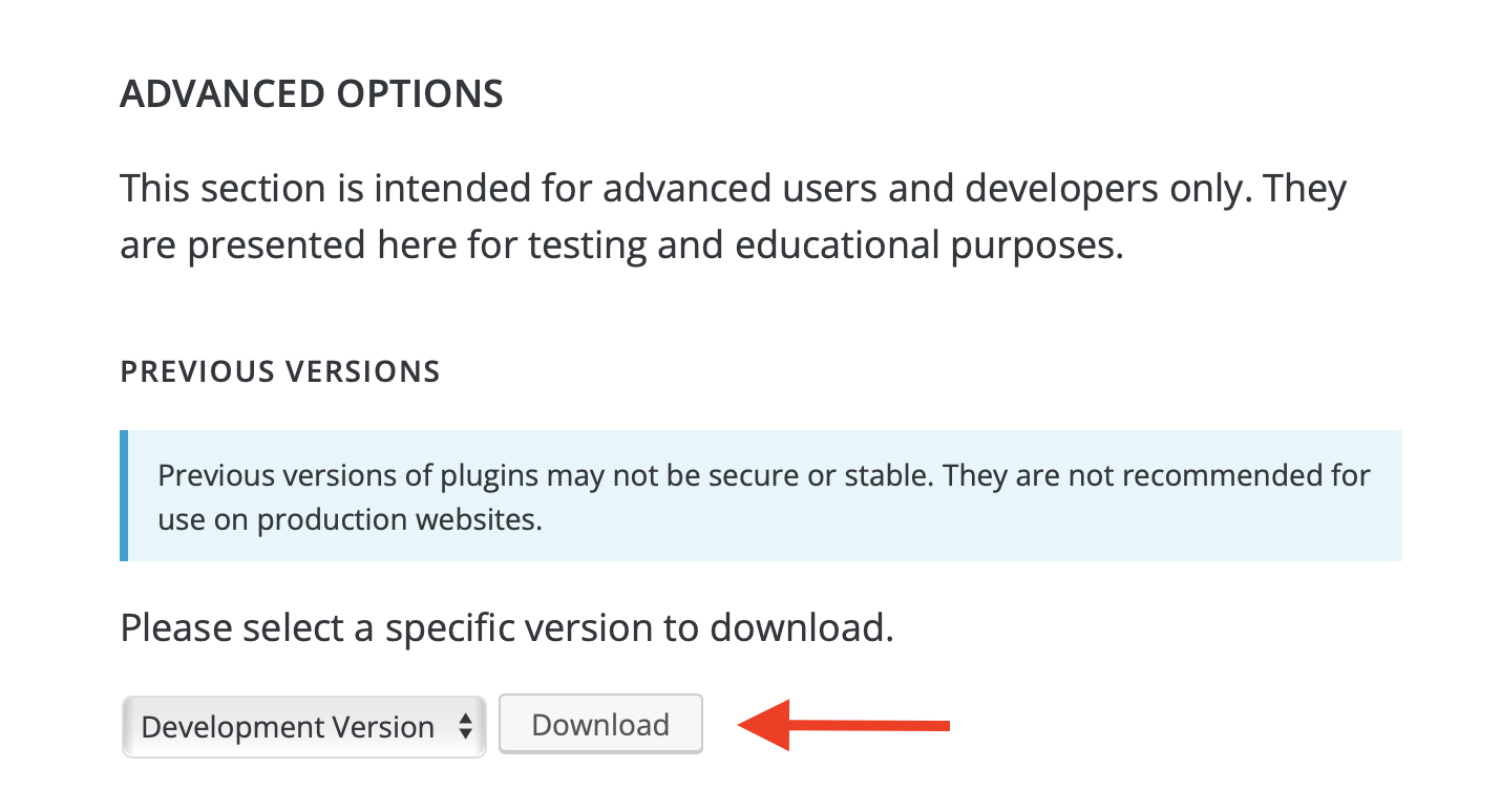 Tải xuống phiên bản plugin