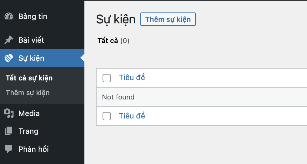 Tạo custom post type sự kiện