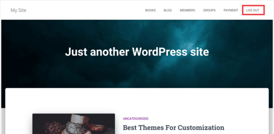 ví dụ đăng xuất