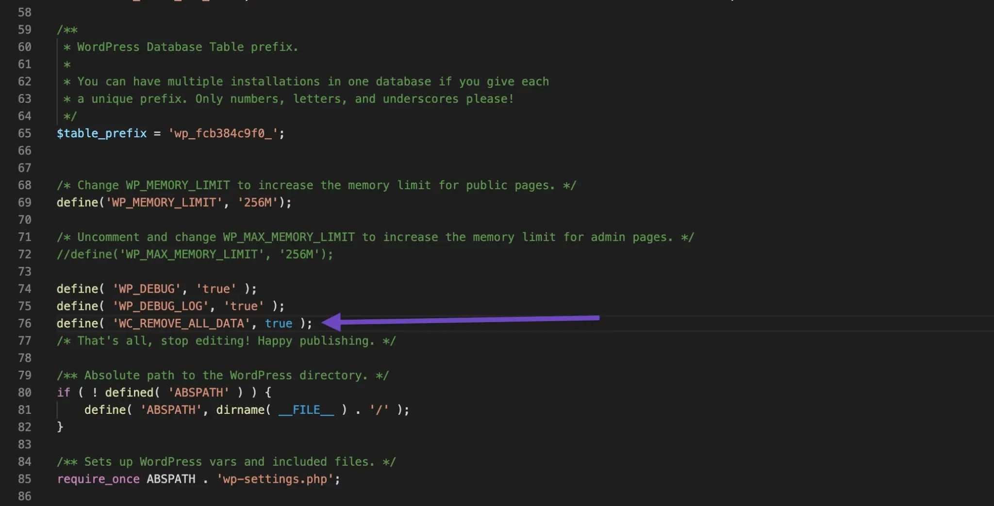 Cách xoá dữ liệu woo