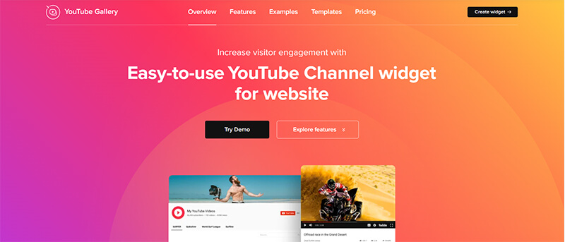 youtube galery widget